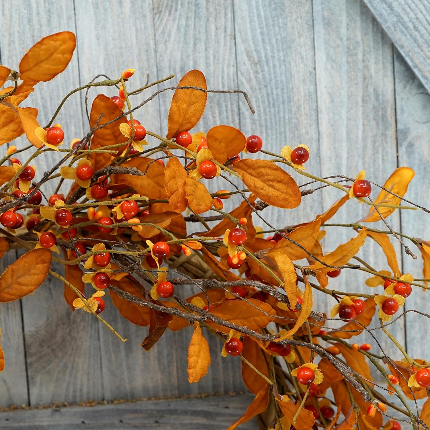 Autumn Wreath for Front Door with Bitter Sweet Berries