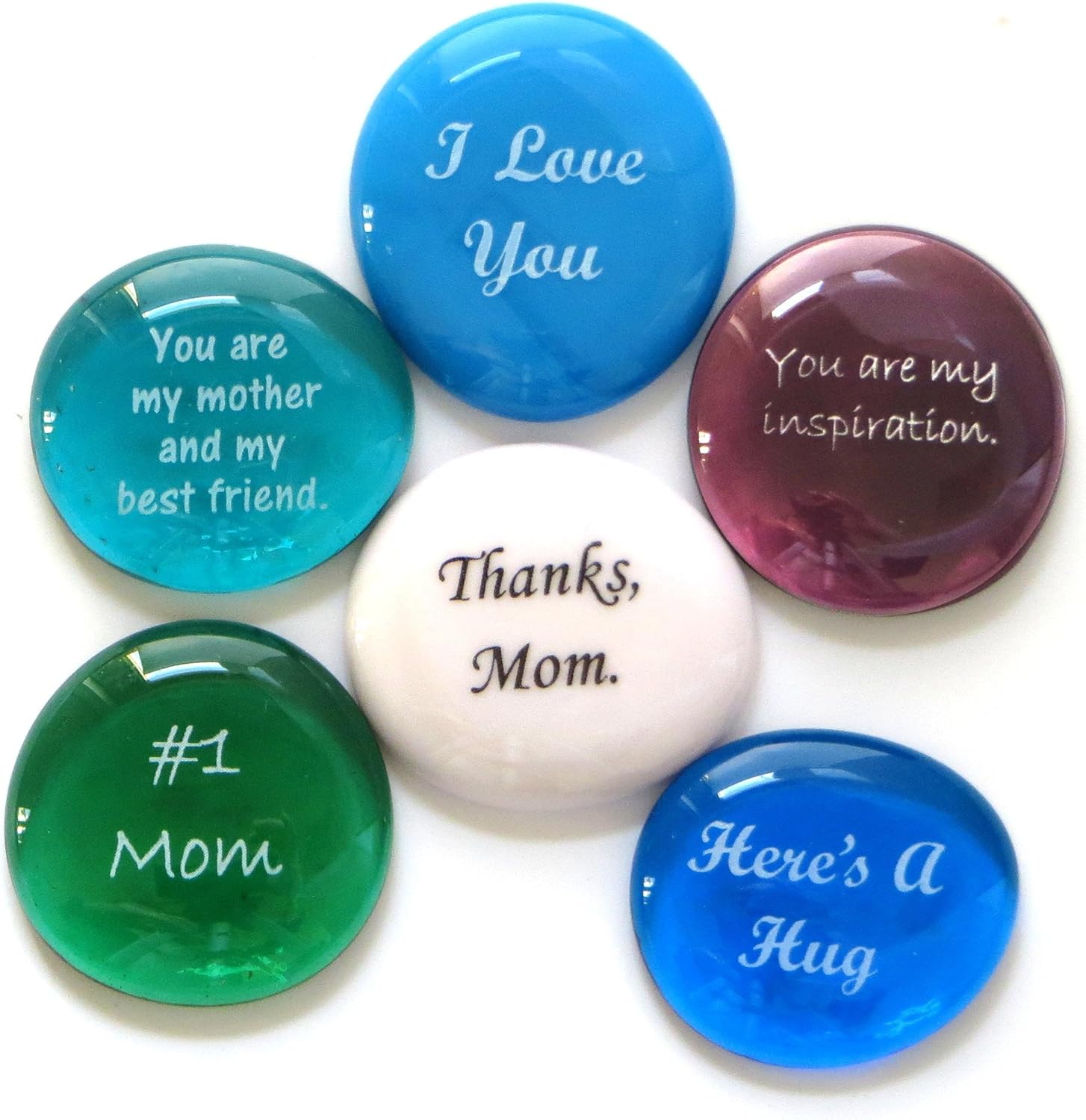 Glass Stones for Mom with Love Messages