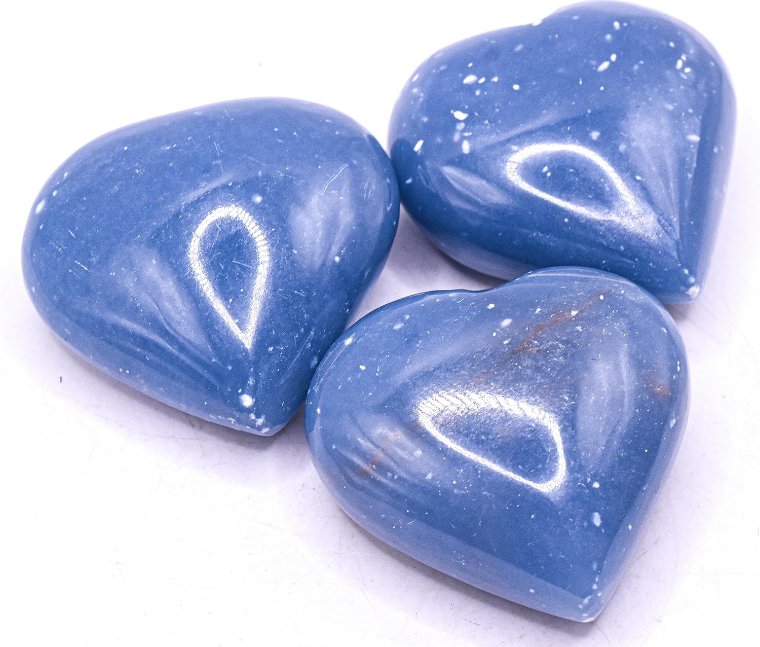 Blue Angelite Puffy Heart Crystal from Peru