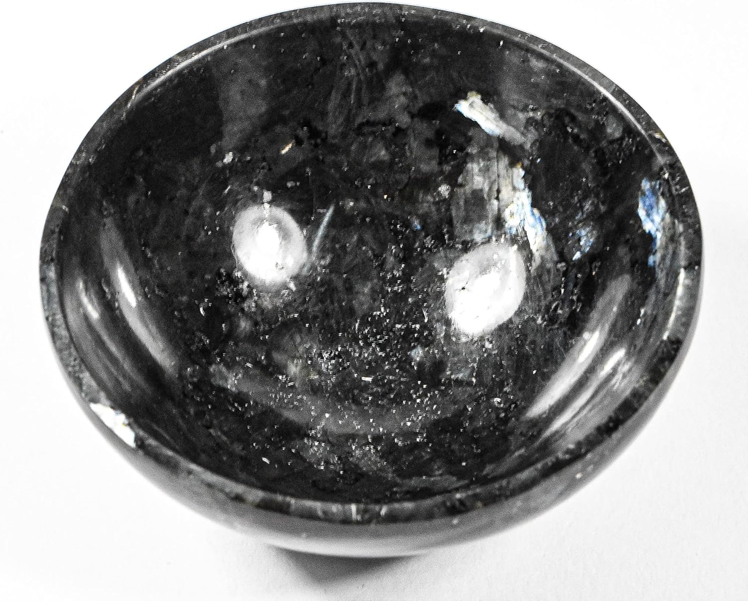 3 Rainbow Metallic Flash Larvikite Bowl - 80g Natural Crystal Mineral UV Reactive Specimen