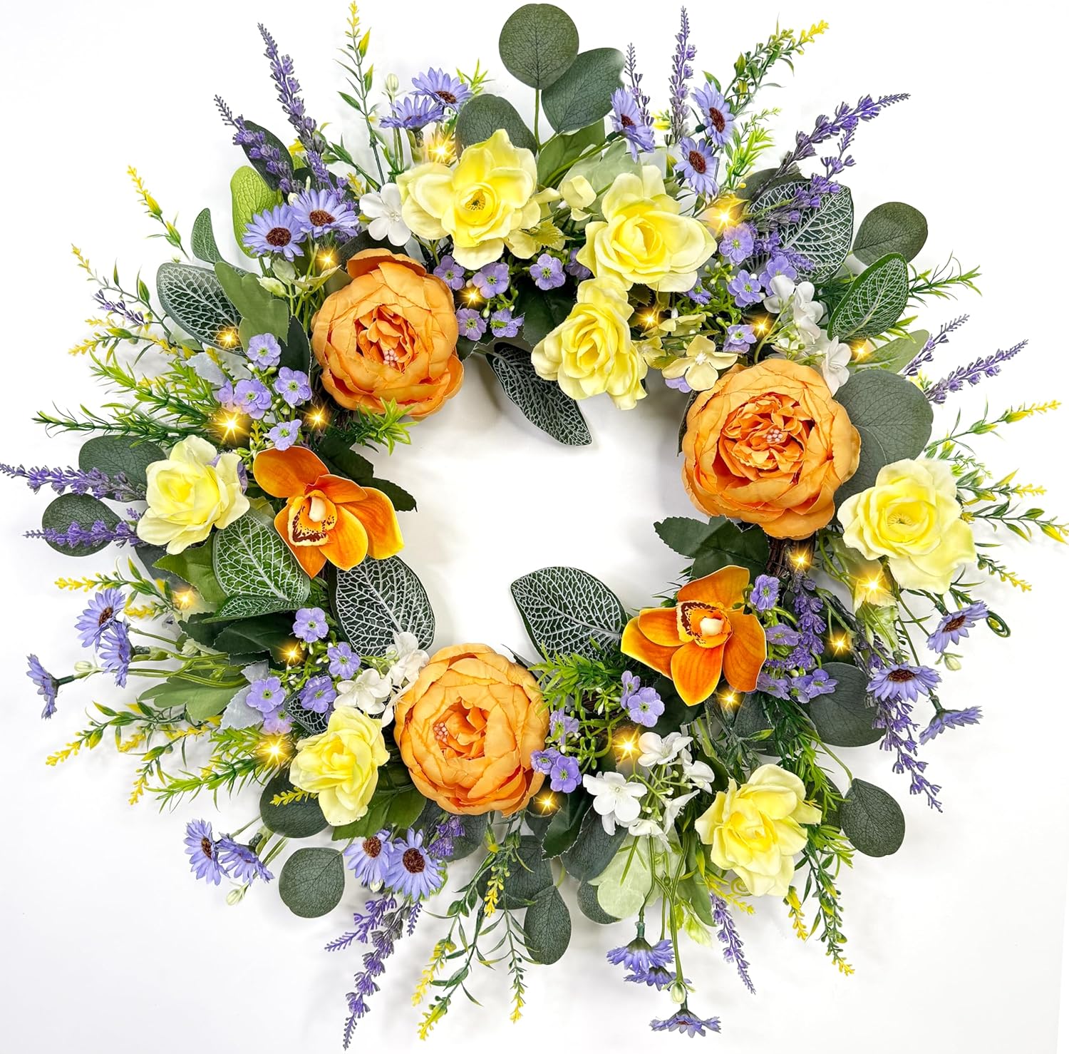 22 Inch Handmade Spring Wreath Front Door Decor
