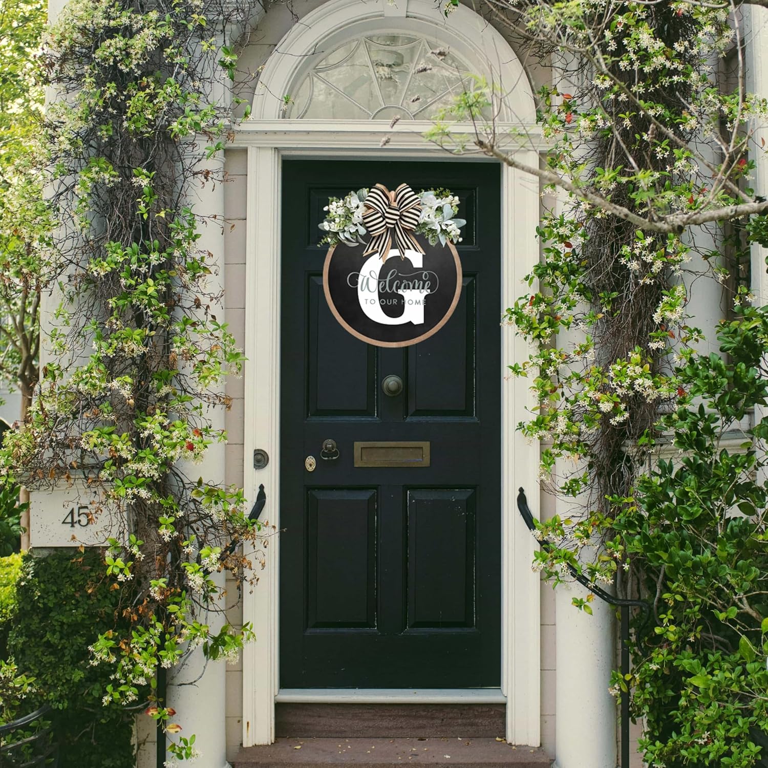 Billamb 26 Letter Front Door Welcome Wreath