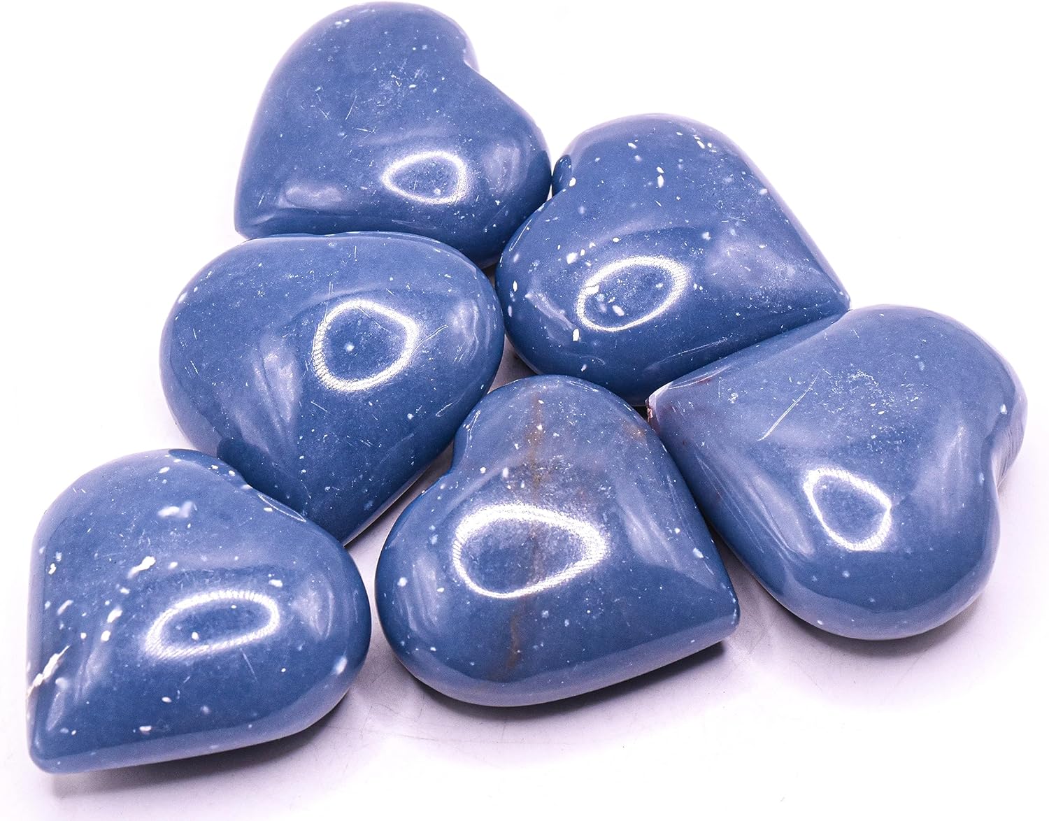 Blue Angelite Puffy Heart Crystal from Peru