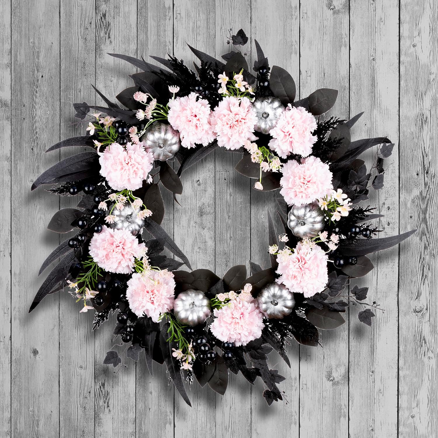 National Tree Company Artificial Pink Carnation Halloween Wreath 26 Inch