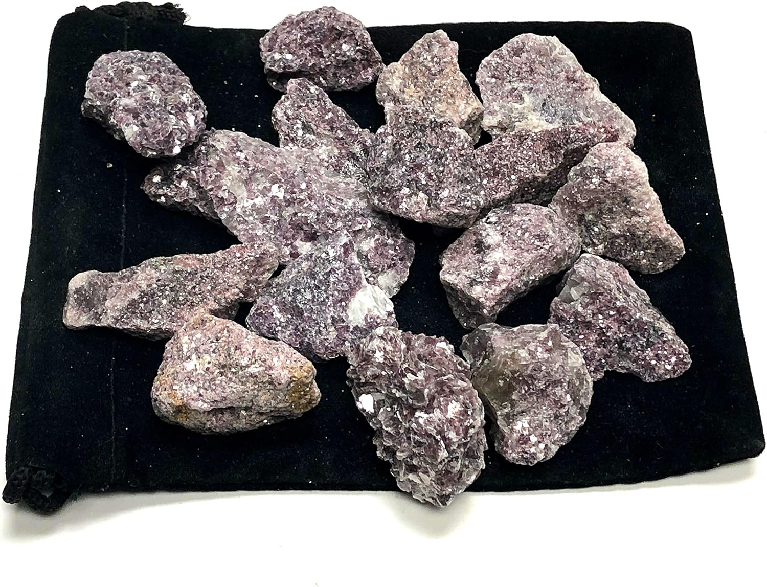 Zentron Crystal Lepidolite Stones in Velvet Bag