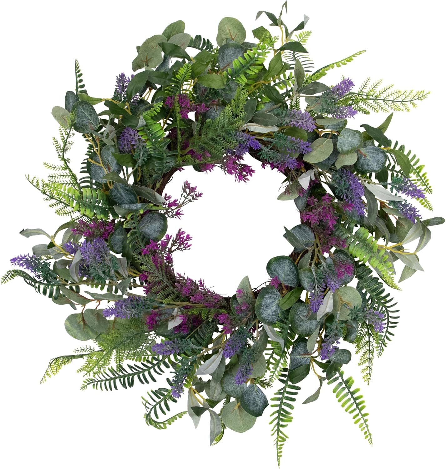 Northlight Lavender and Mixed Foliage Artificial Floral Wreath 22 Inch