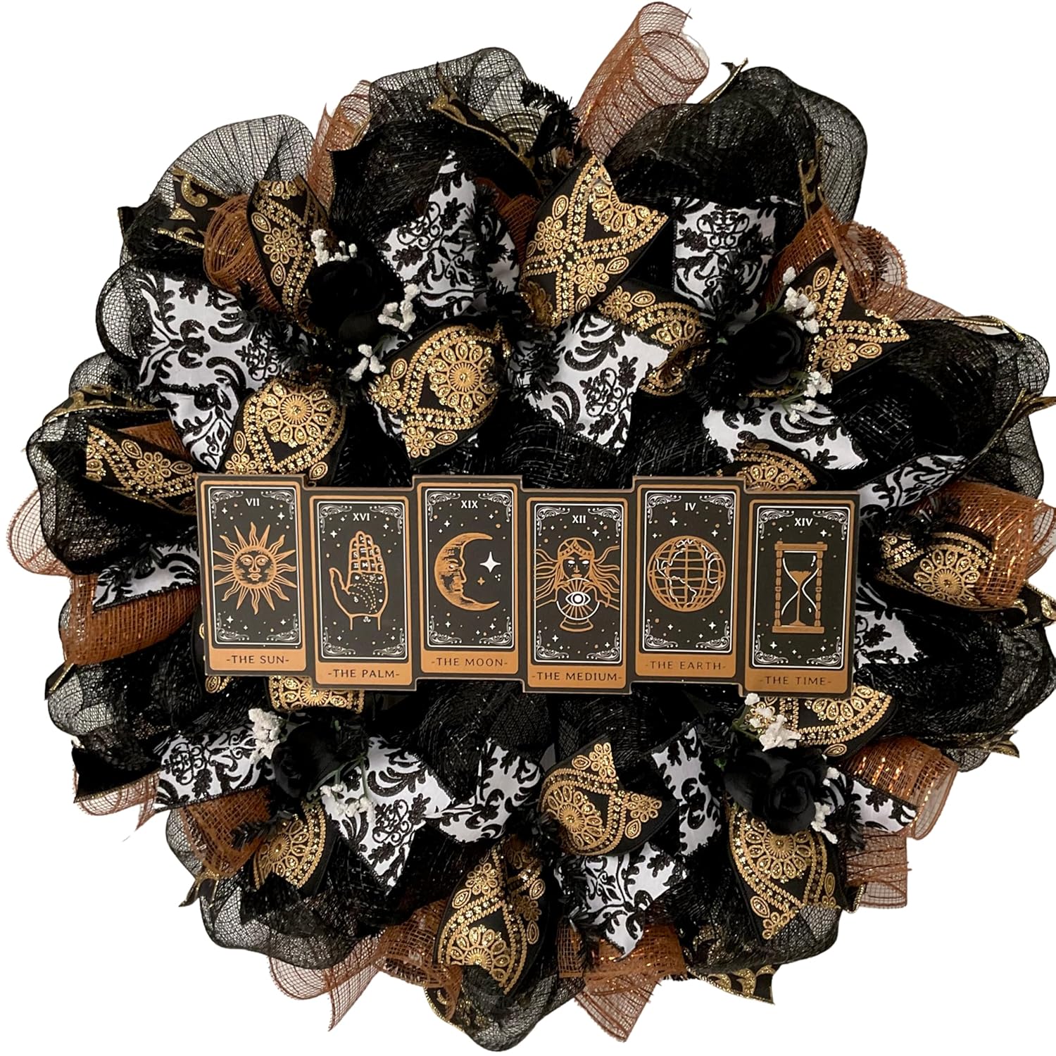 Wood Tarot Card Halloween Wreath 24 or 28 Inches