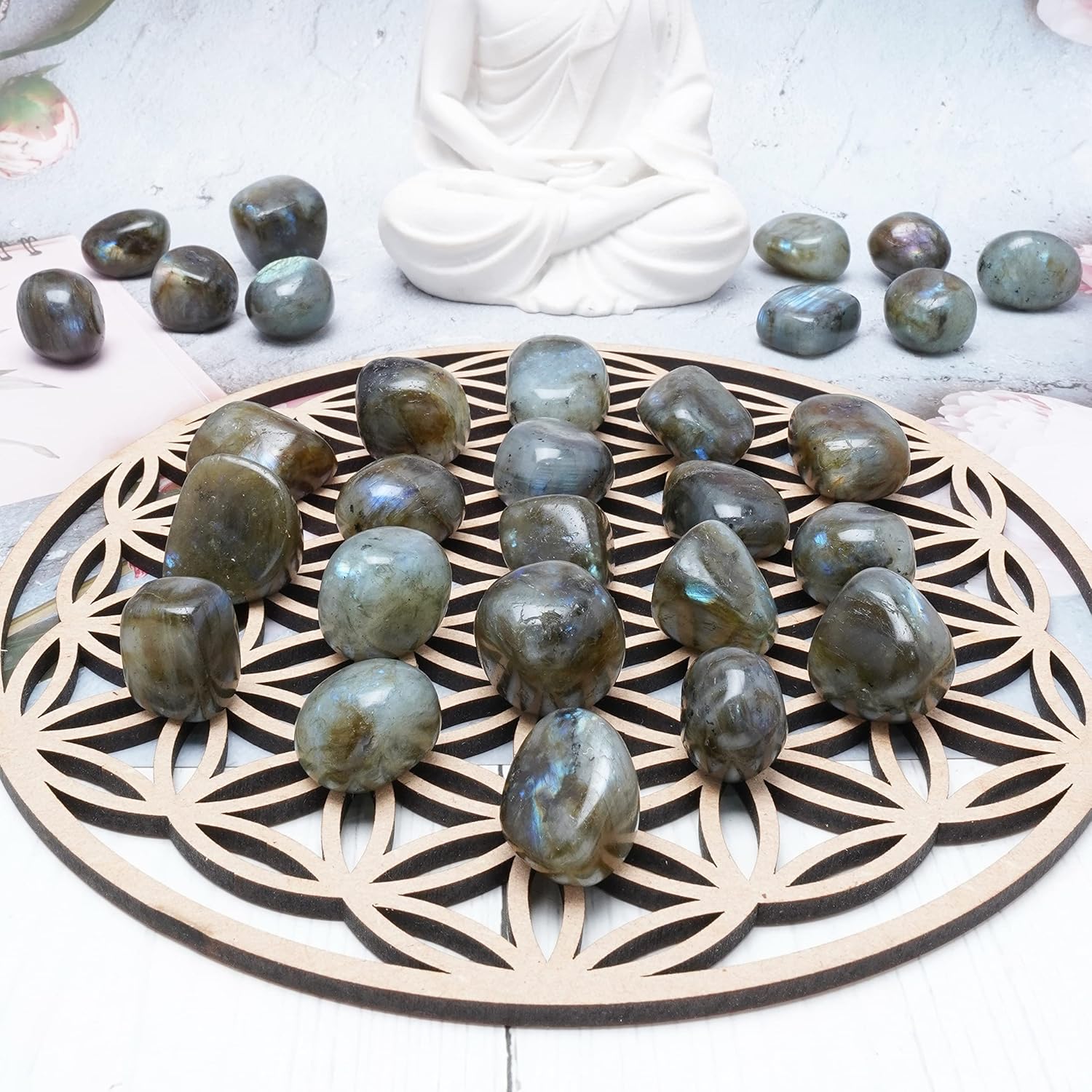 ZAICUS Tumbled Stones Set for Decor Feng Shui Jewelry