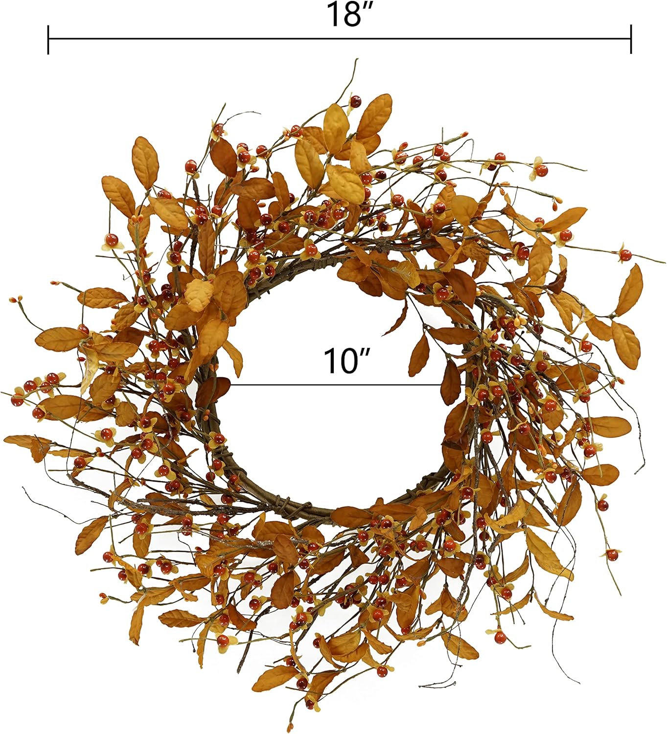 Autumn Wreath for Front Door with Bitter Sweet Berries