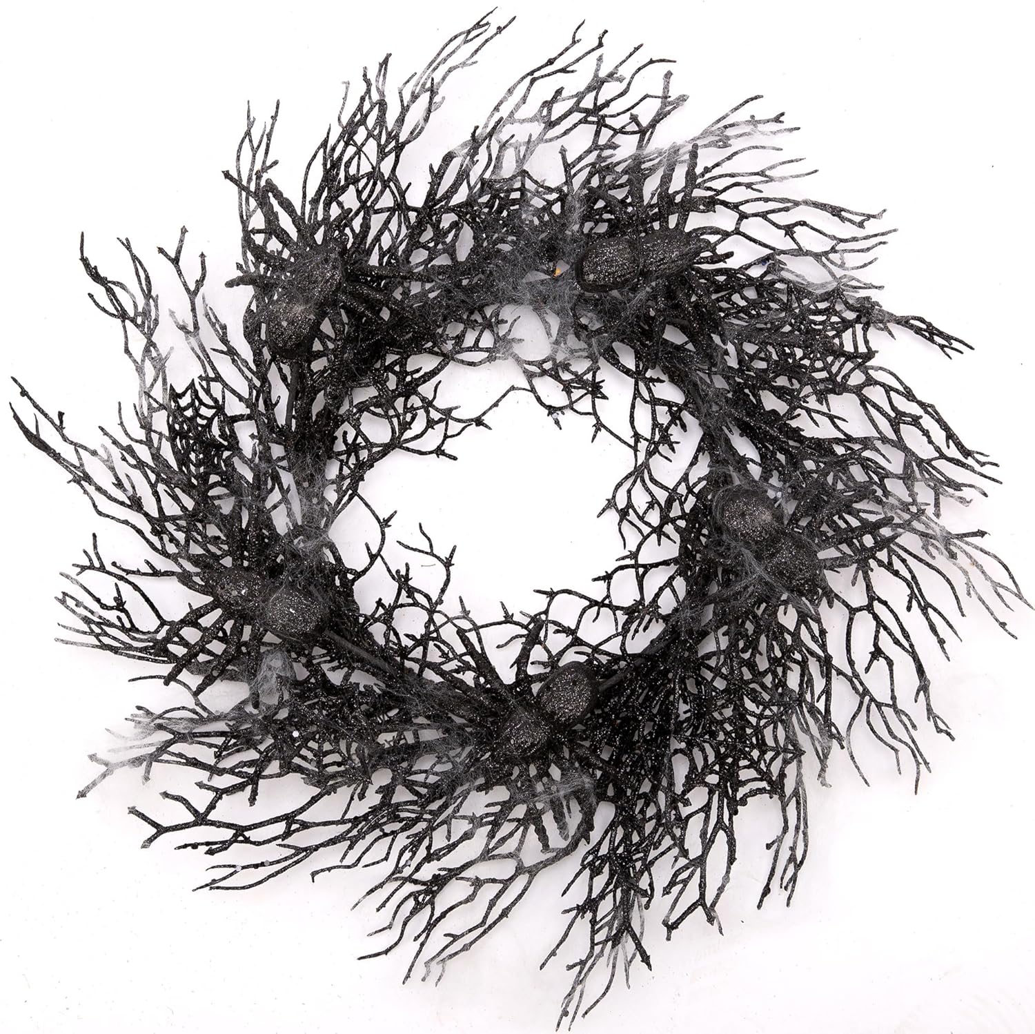 18 Inch Halloween Wreath with Spiders and Webs