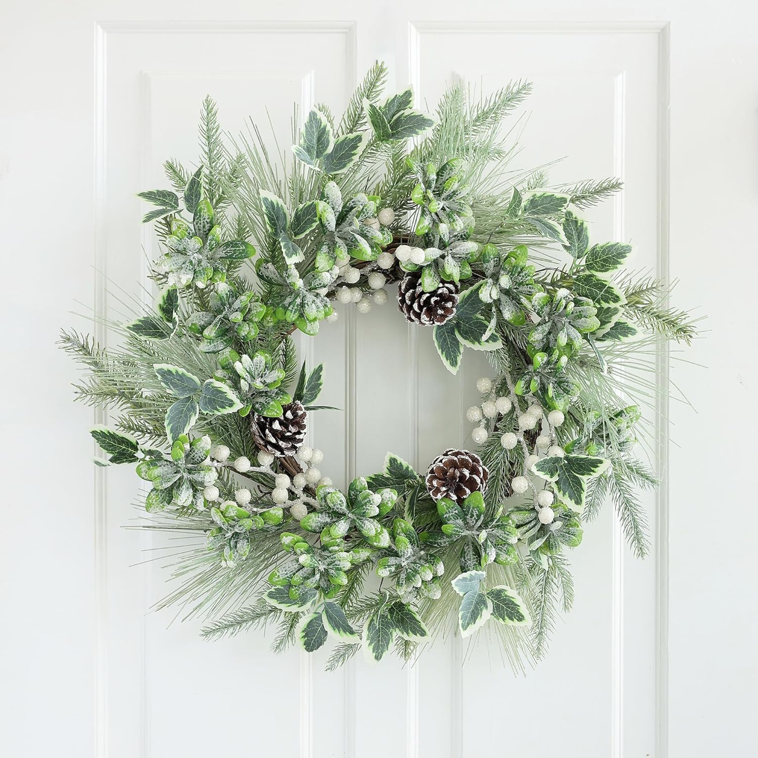 Winter Christmas Wreath 20 Inches for Front Door
