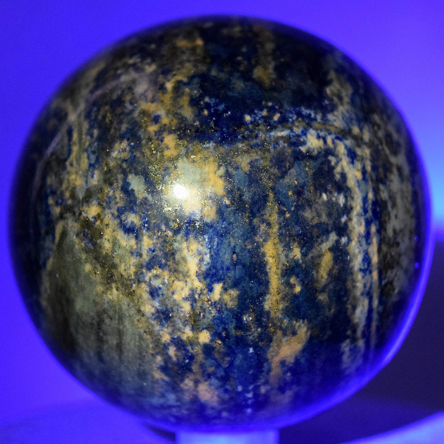 68mm Blue Lapis Lazuli with Pyrite Sphere Decor Ball - Stand Included