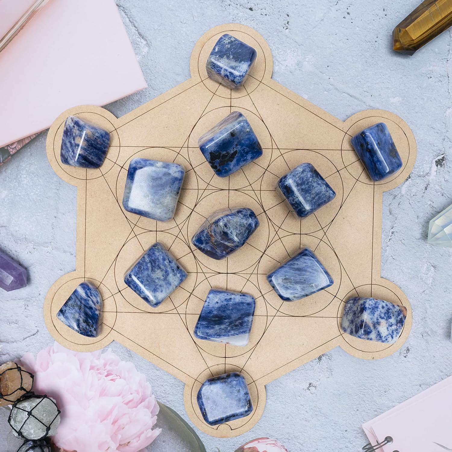 ZAICUS Tumbled Stones Set for Decor Feng Shui Jewelry