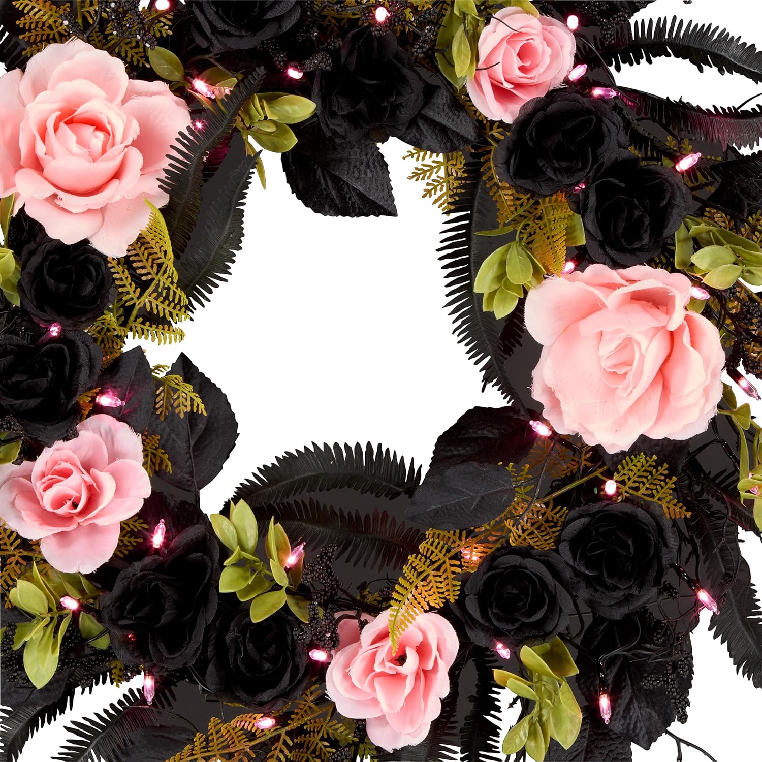 National Tree Company 24 Inch Artificial Halloween Wreath with LED Lights