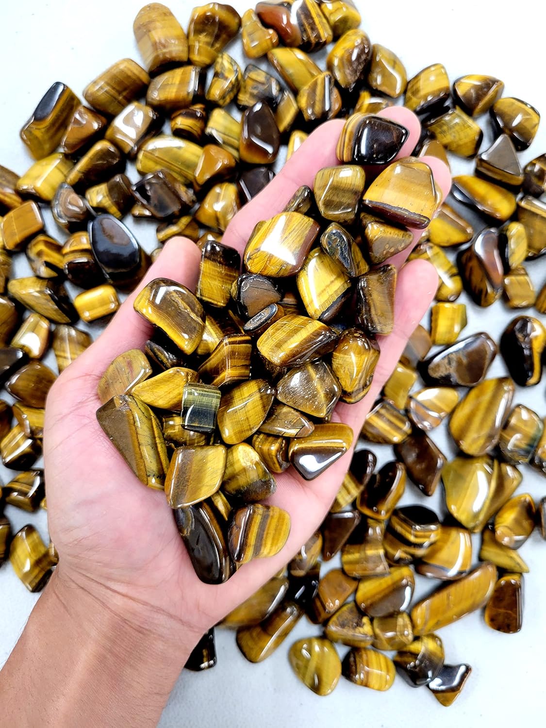 Tumbled Tigers Eye Crystal Stones 12 LB Natural Healing