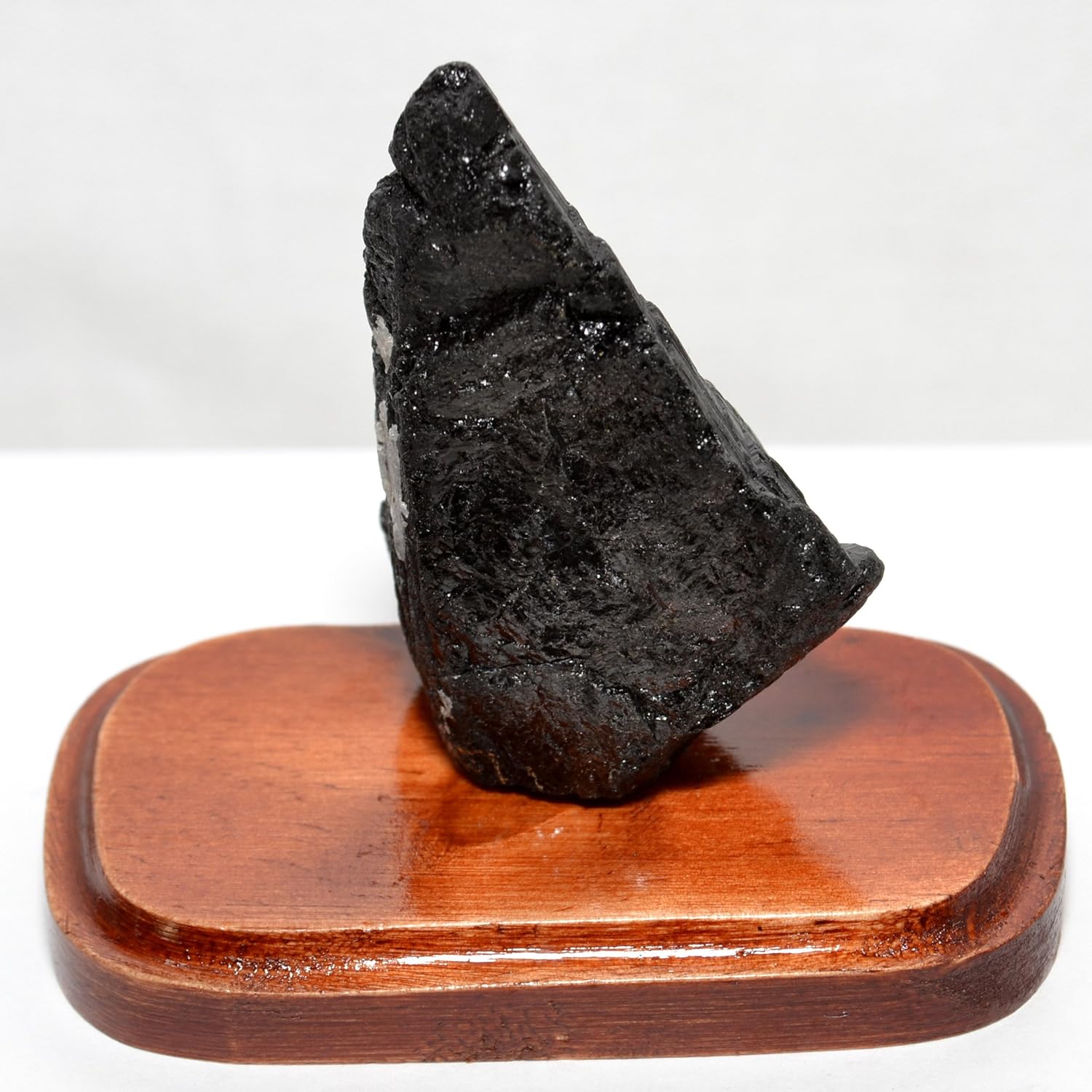 HQRP 78mm Black Tourmaline Crystal on Wood Base