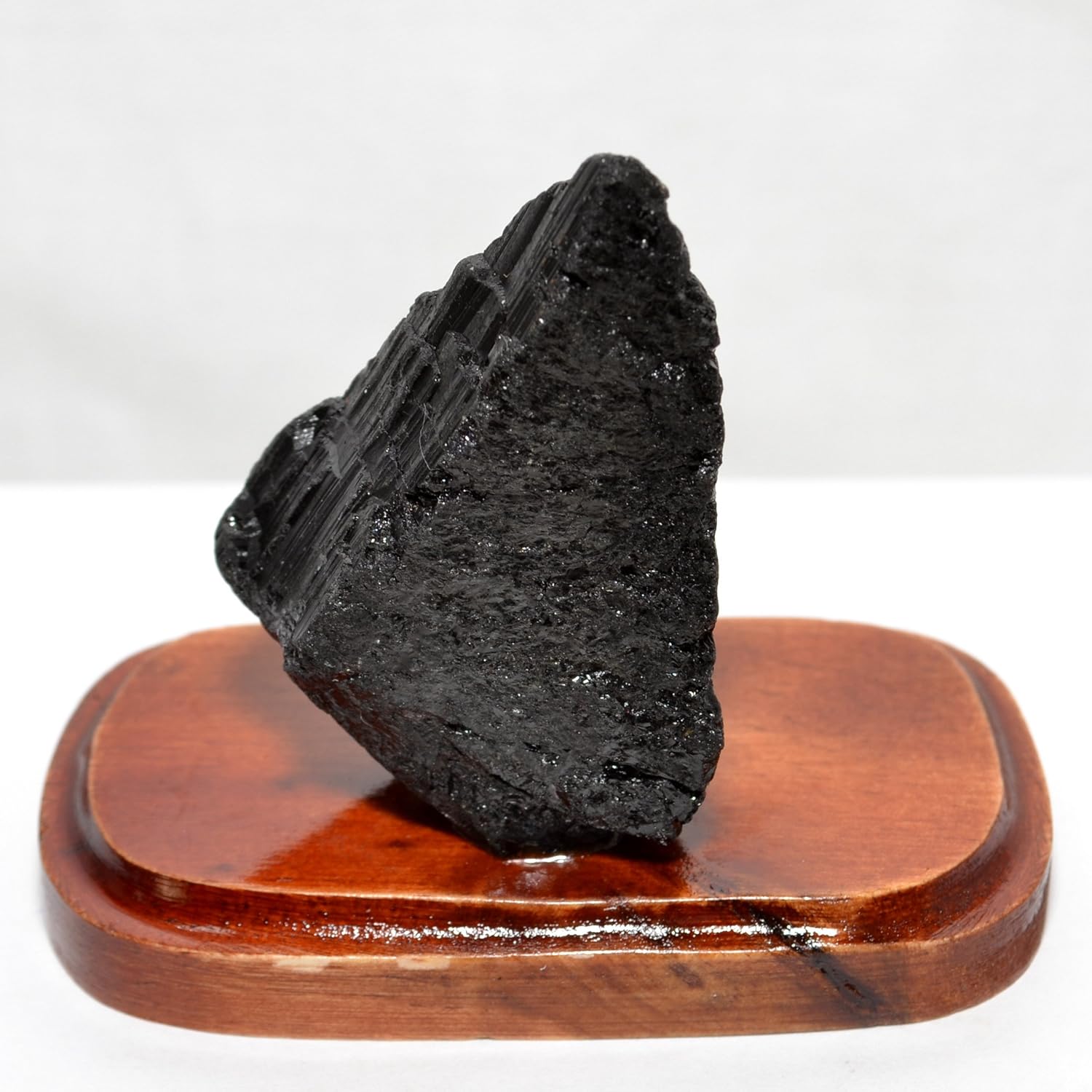 HQRP 78mm Black Tourmaline Crystal on Wood Base