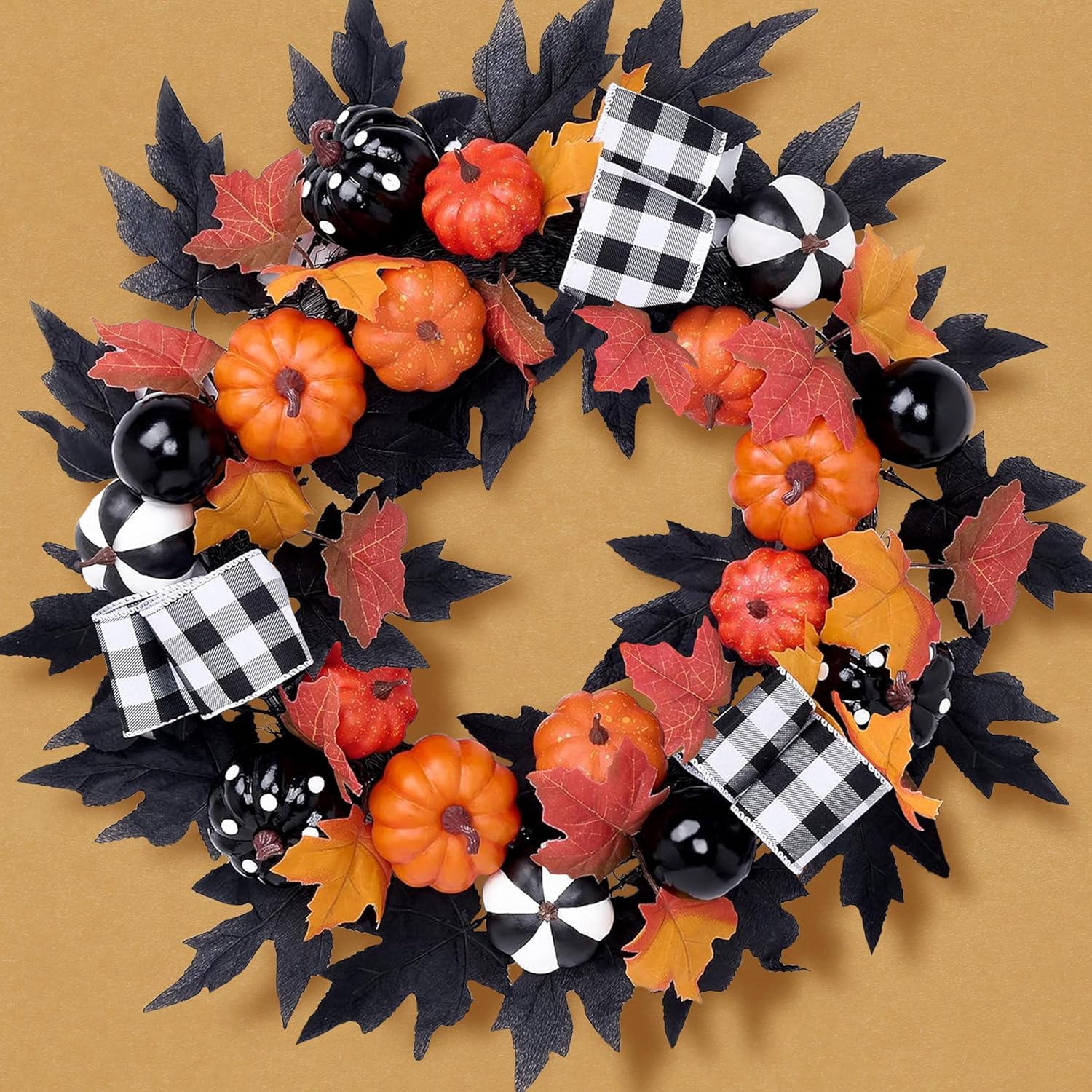 Valery Madelyn 24 Inch Collapsible Halloween Wreath with Lights