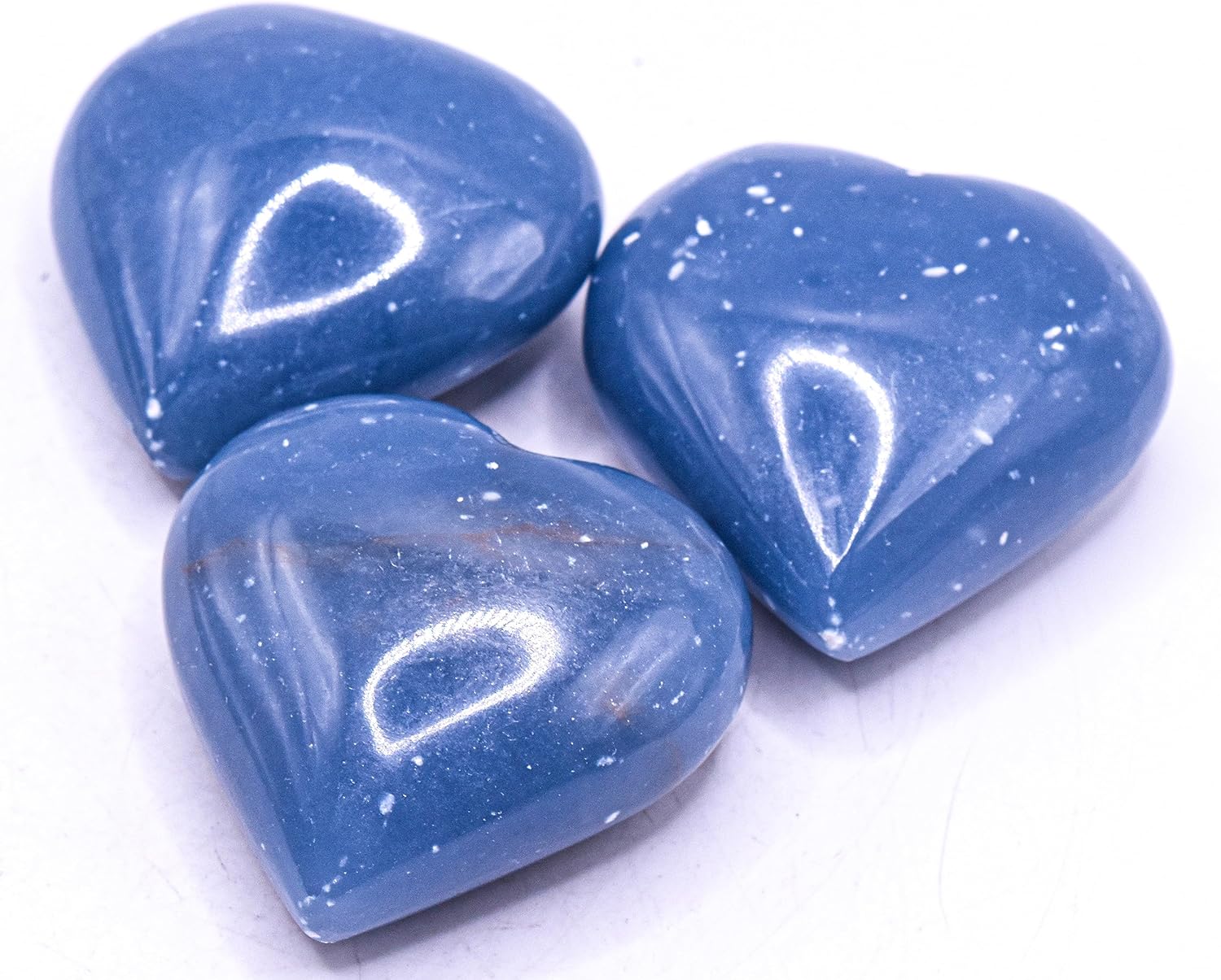 Blue Angelite Puffy Heart Crystal from Peru