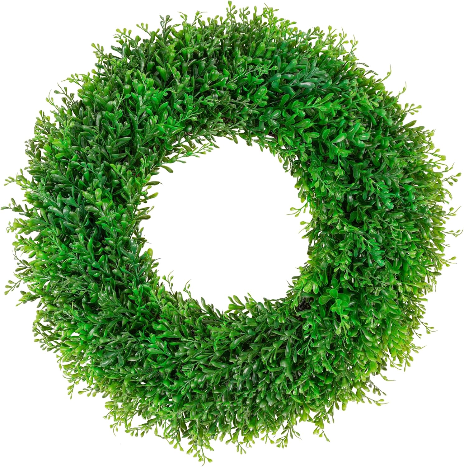22 Inch Artificial Boxwood Wreath Decor for Front Door and More