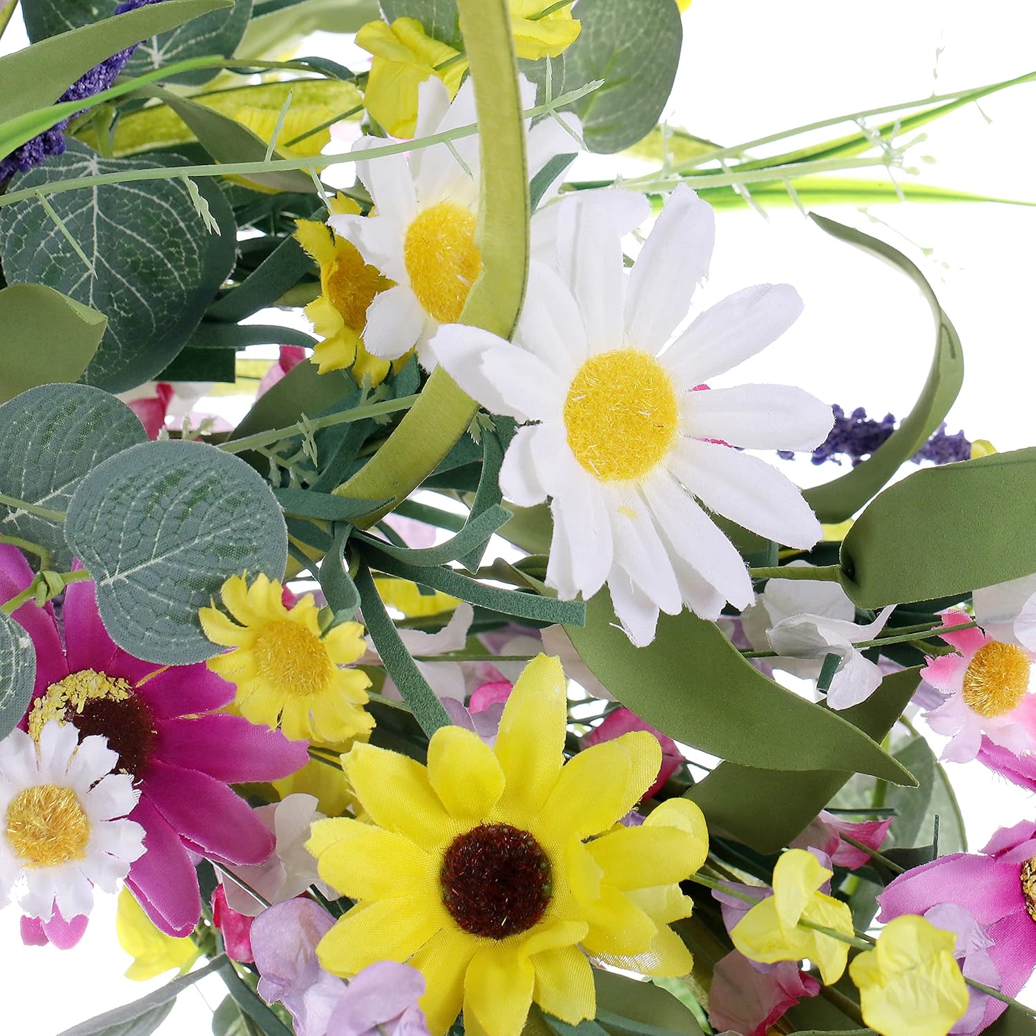 22 Inches Colorful Wildflower Wreath for Front Door