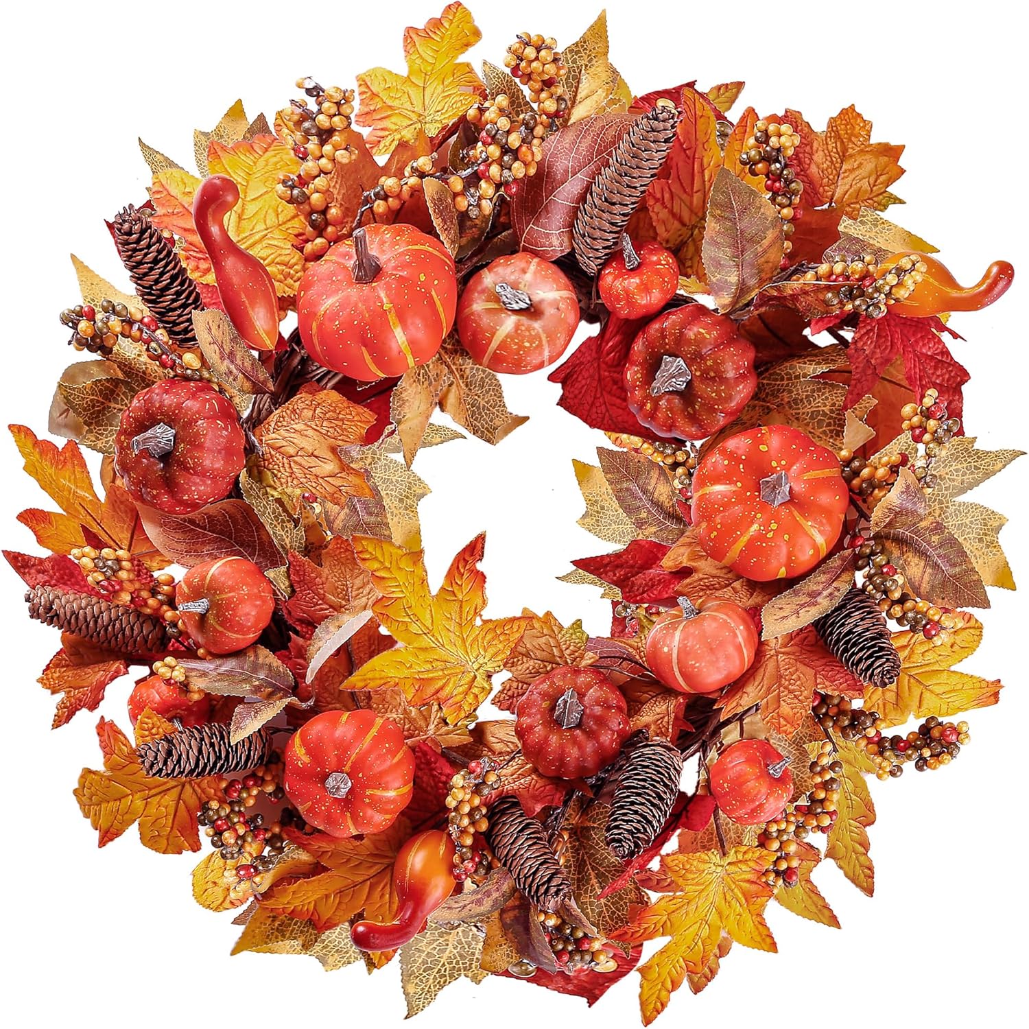 Sggvecsy 18 Inch Artificial Fall Wreath