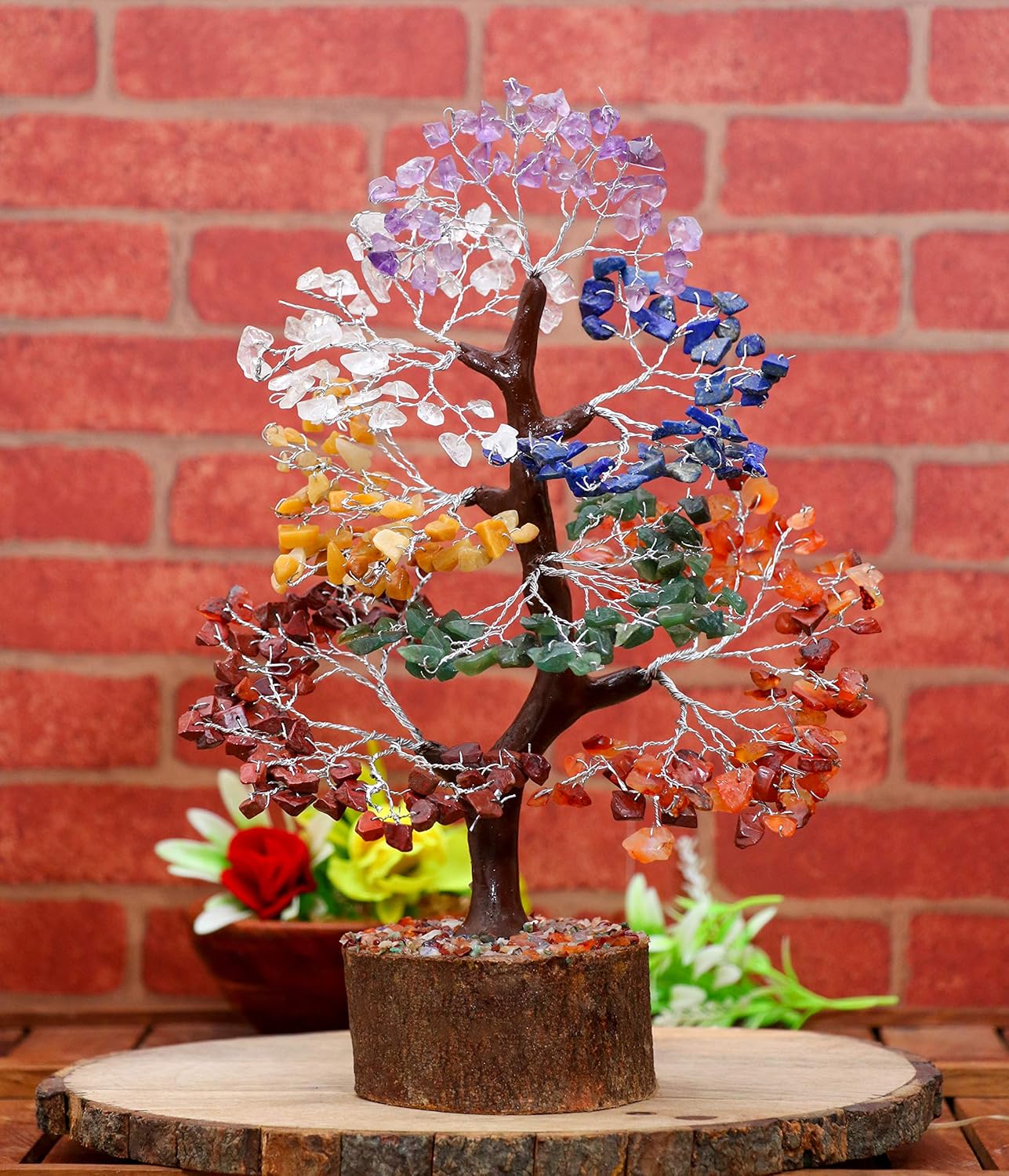 Crocon Seven Chakra Gemstone Tree Feng Shui Figurine
