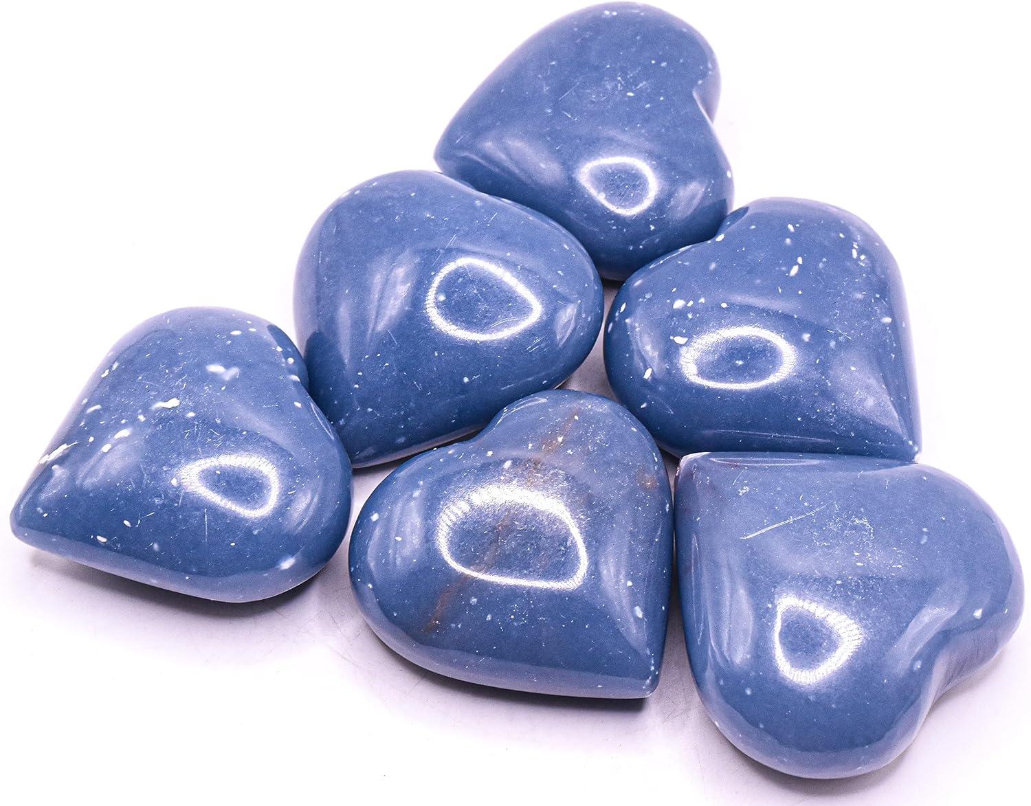 Blue Angelite Puffy Heart Crystal from Peru