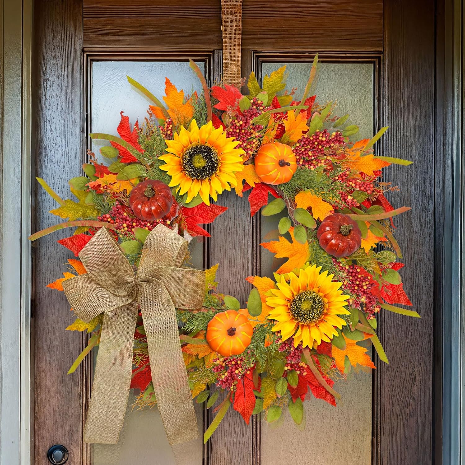 ICX 24-26 Inch Fall Wreath with Lights