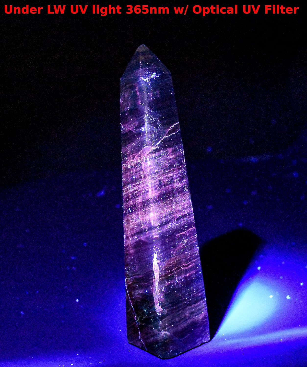 HQRP 37 Inch Blue Banded Onyx Obelisk Natural Decor Specimen Tower