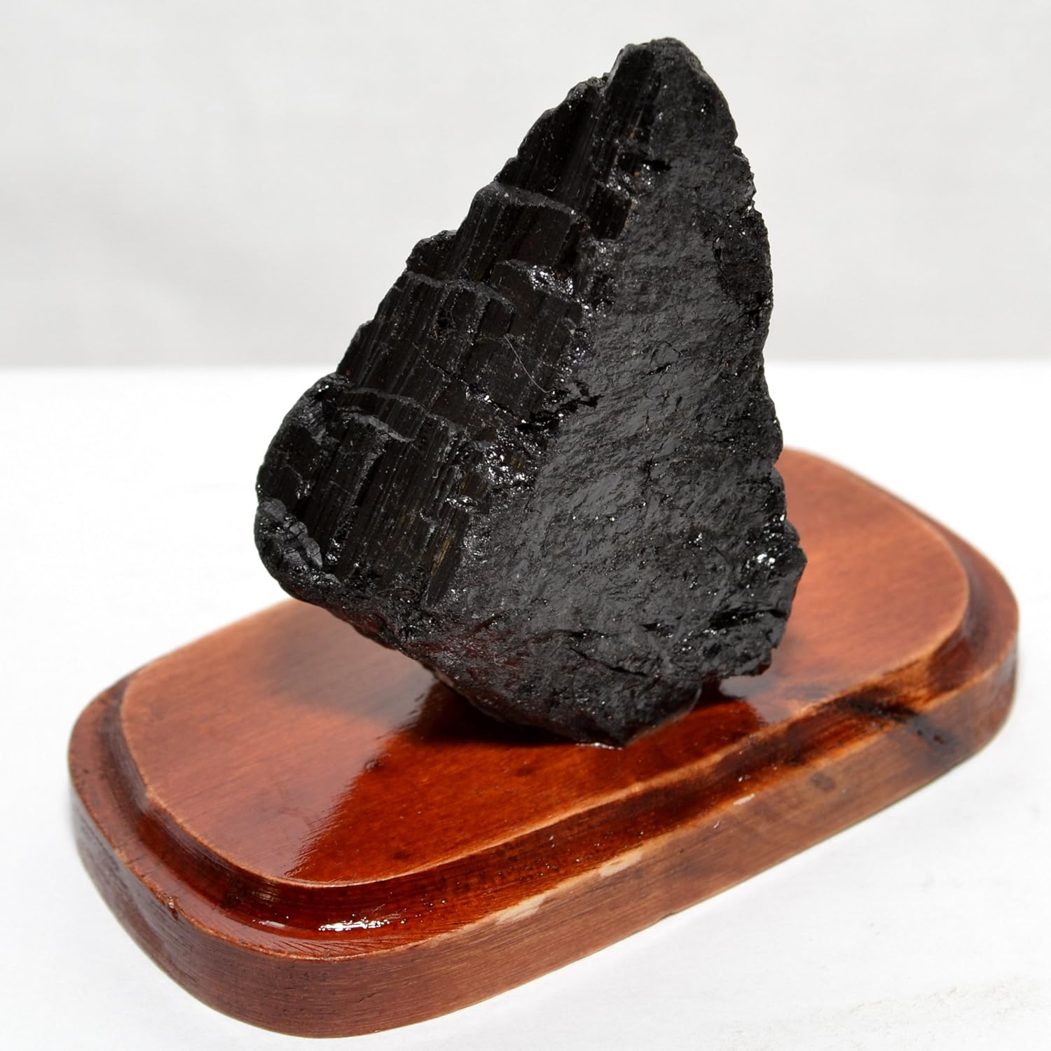 HQRP 78mm Black Tourmaline Crystal on Wood Base