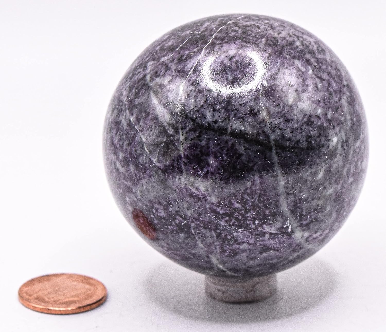 HQRP 22 Inch Kammererite Clinochlore Sphere UV Reactive Decorative Crystal Ball with Stand