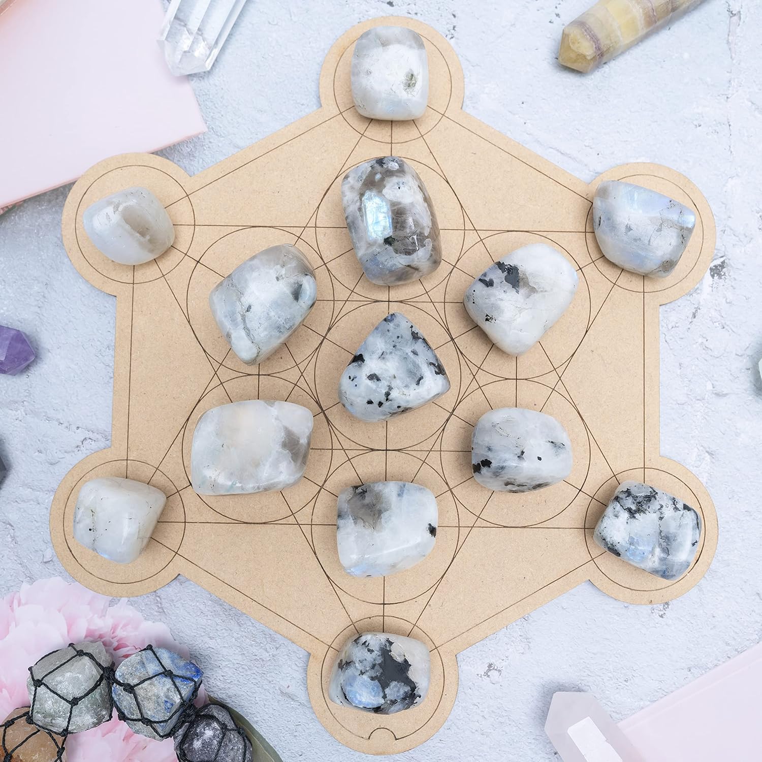 ZAICUS Tumbled Stones Set for Decor Feng Shui Jewelry