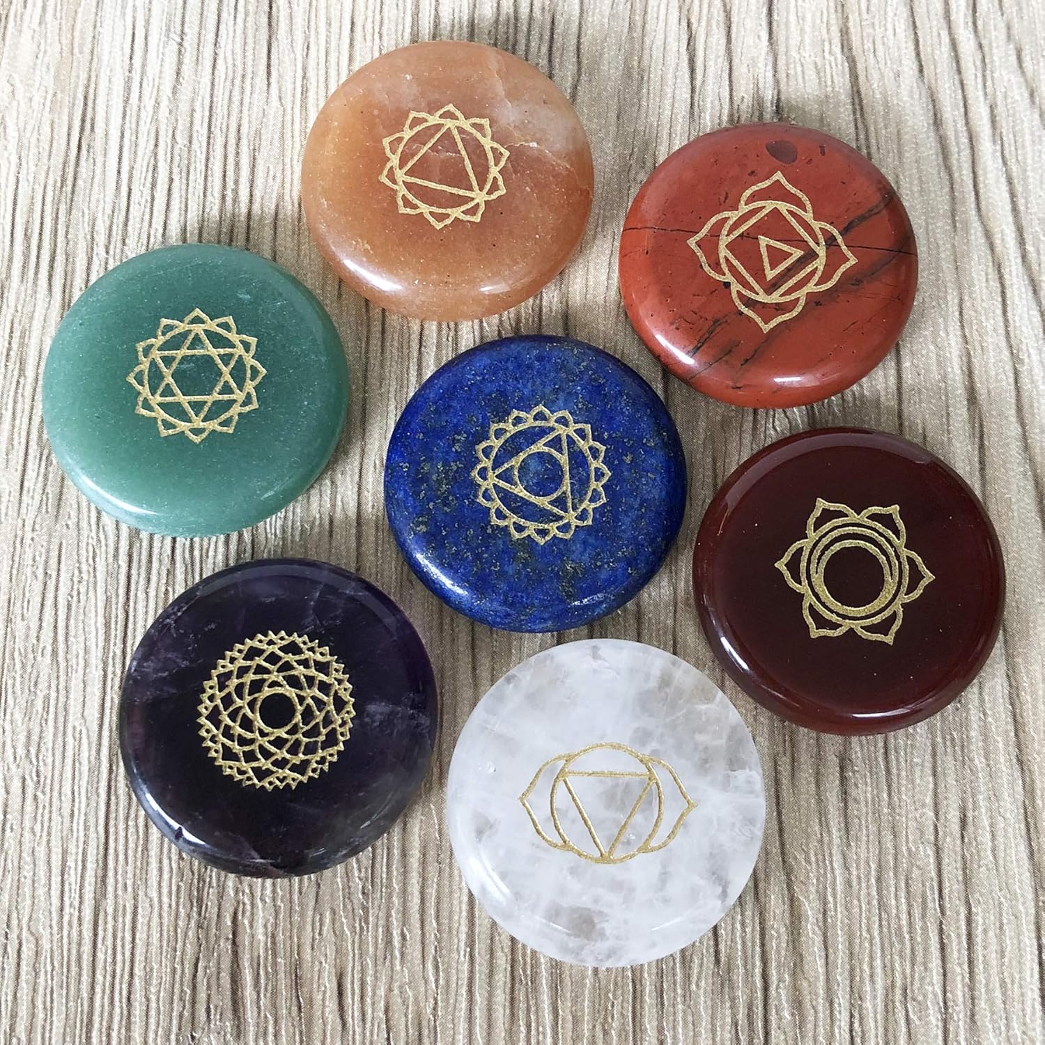 Fekuar 7 Chakra Gemstone Set for Healing and Meditation