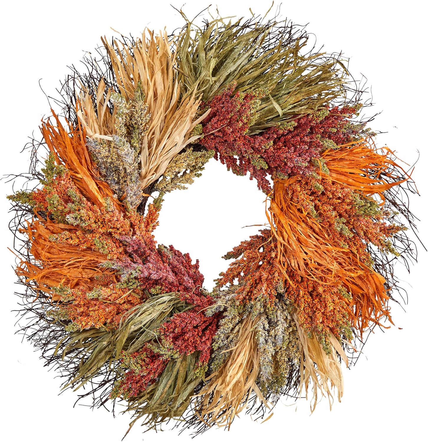 Nearly Natural 26 Inch Fall Sorghum Artificial Wreath