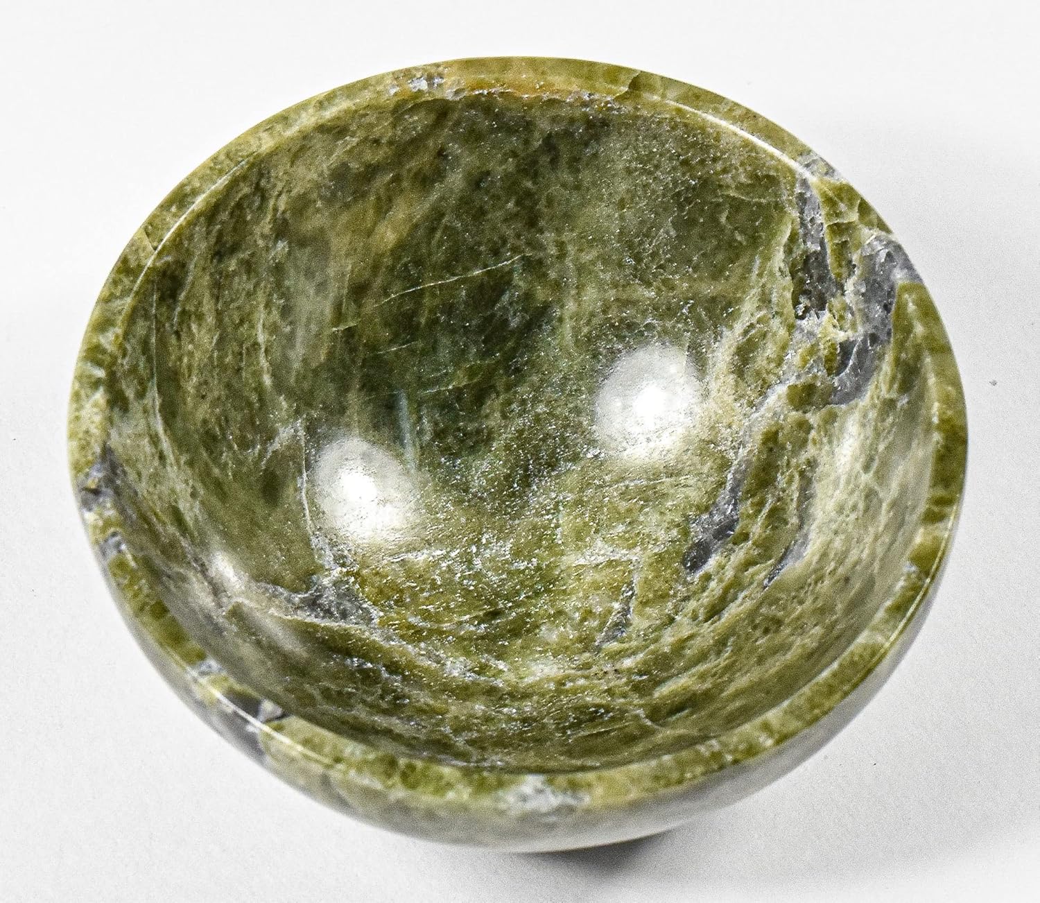 HQRP 75mm Vesuvianite Gemstone Bowl Natural Green