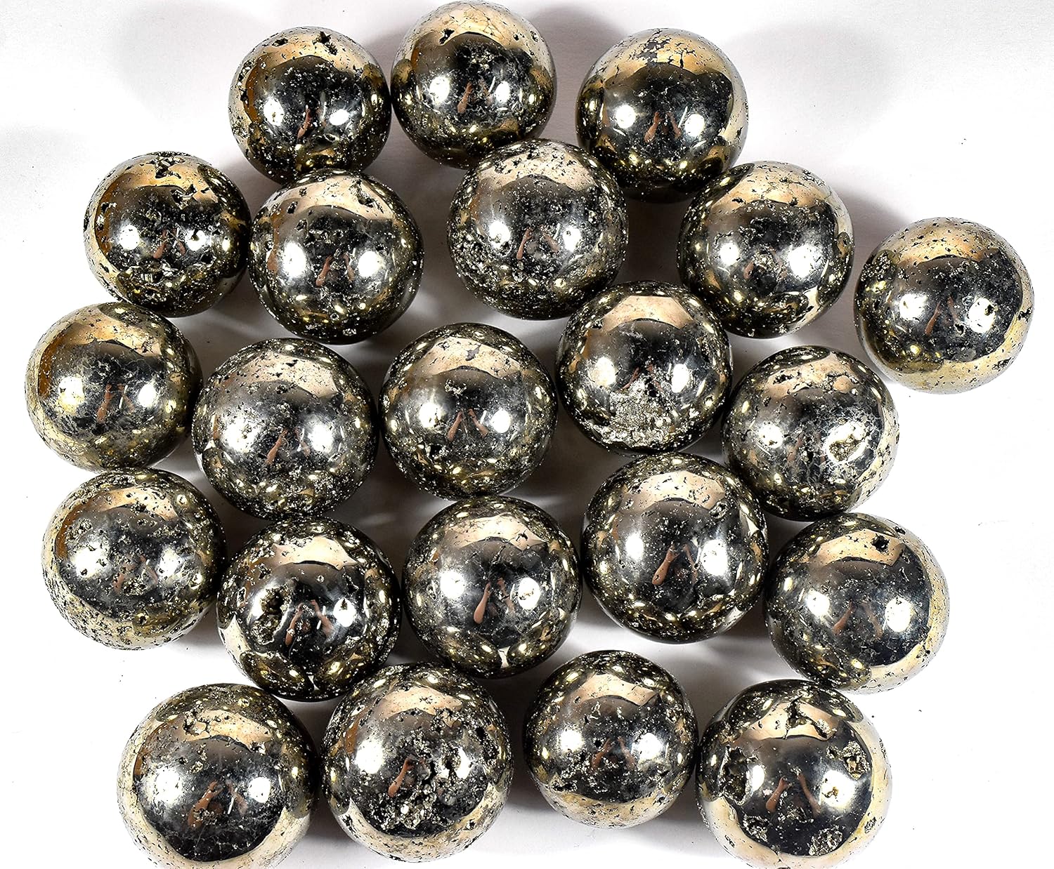 HQRP Golden Pyrite Sphere 46mm Natural Crystal Decor with Stand