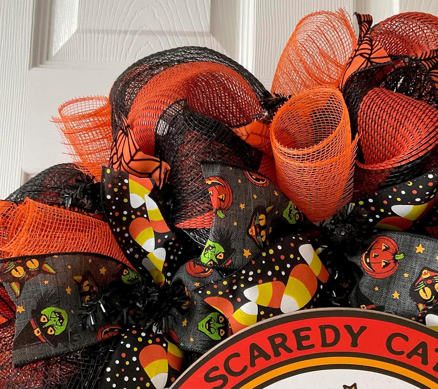 Scaredy Cats Welcome Halloween Wreath
