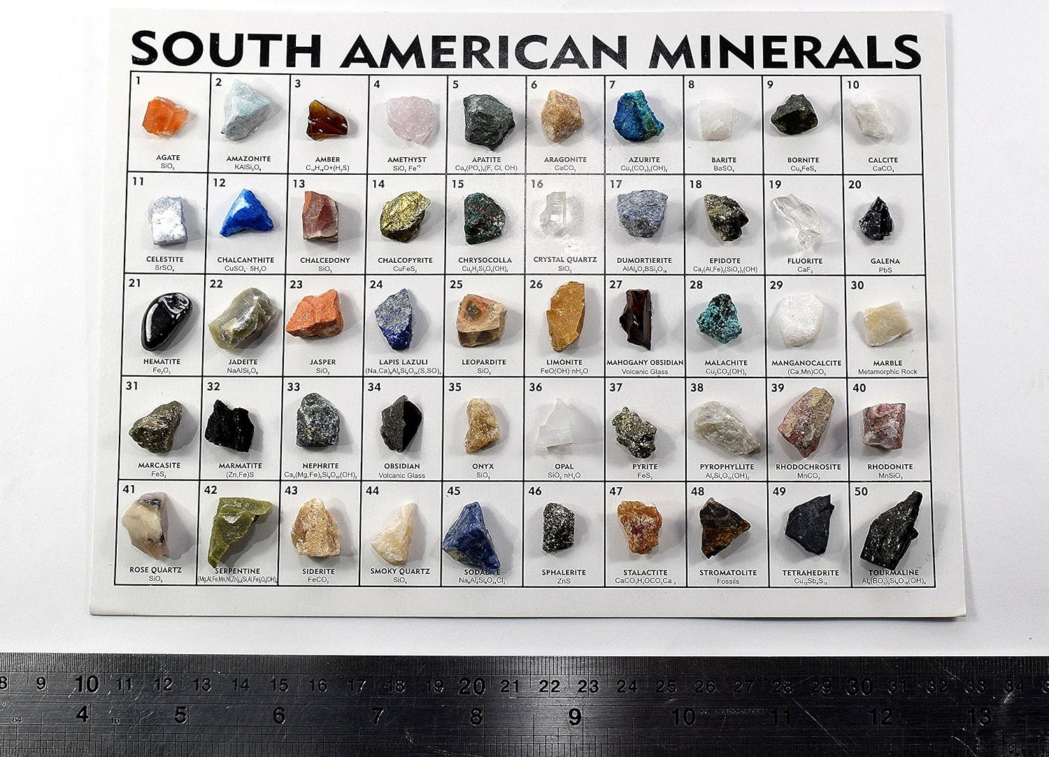 South American Rocks and Minerals Crystal Set of 50pcs